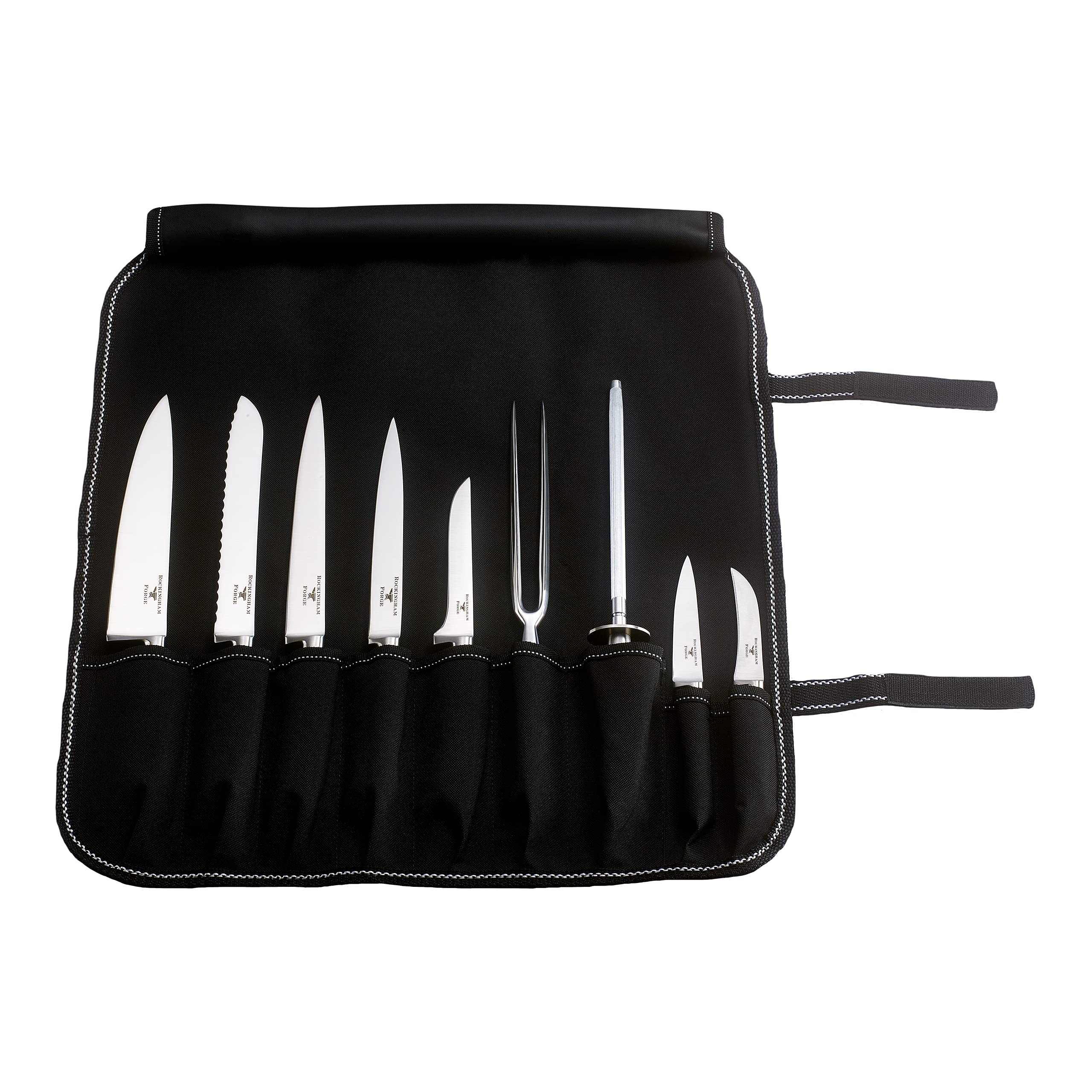 Rockingham Forge FRF 10 Piece Chefs Knife Set with Roll Case